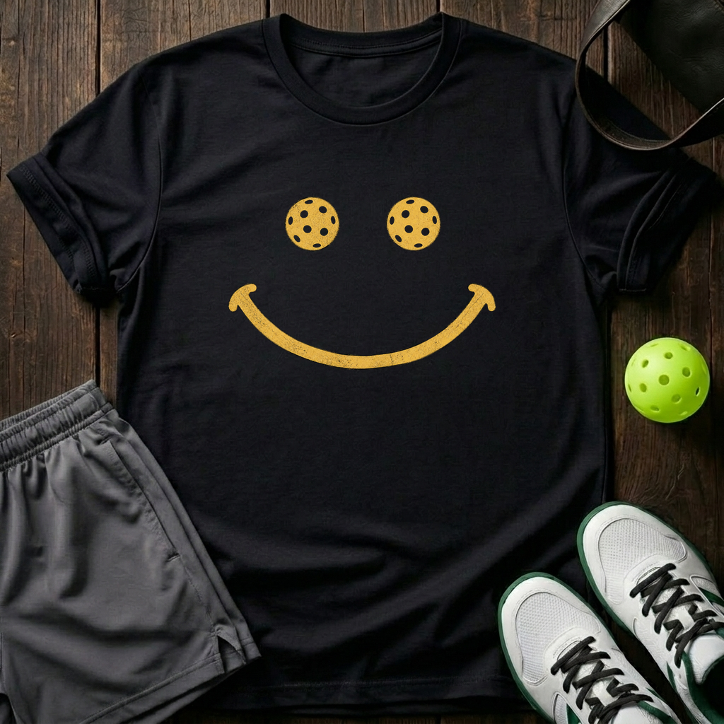 Smile Pickleball T-Shirt — Black