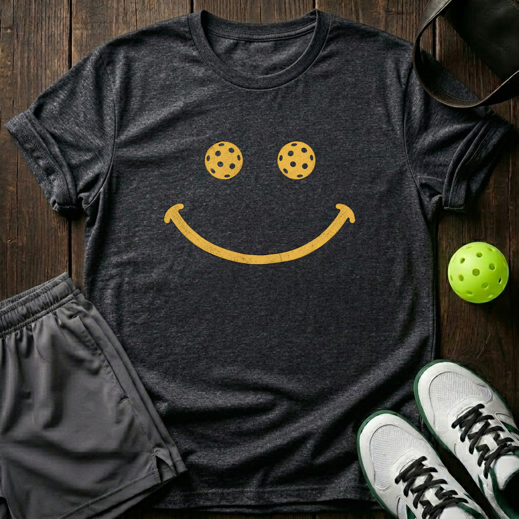 Smile Pickleball T-Shirt — Dark Heather