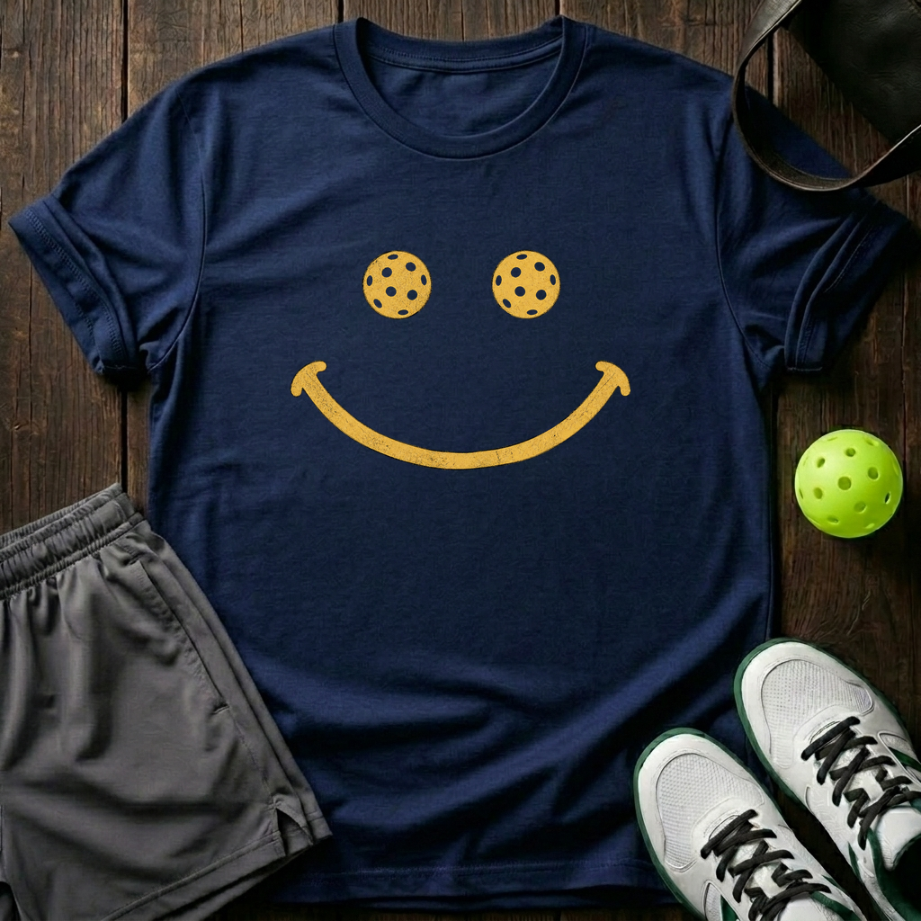 Smile Pickleball T-Shirt — Navy