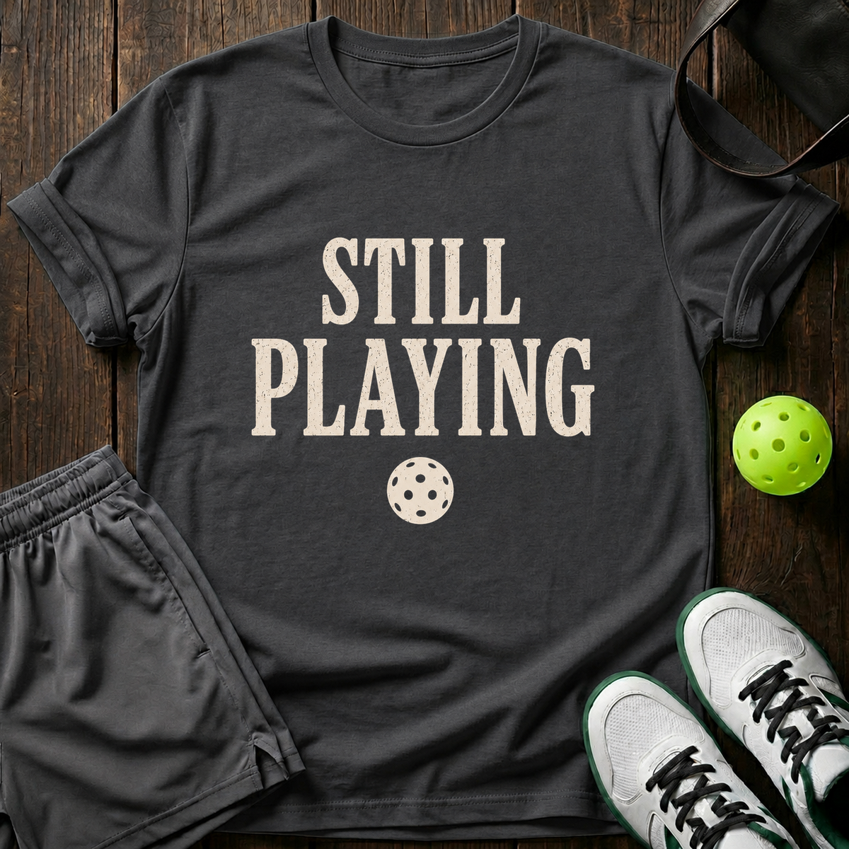 Still Playing T-Shirt — Charcoal