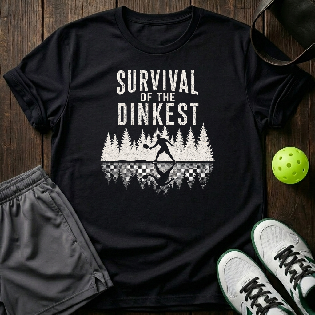 Survival Of The Dinkest T-Shirt — Black