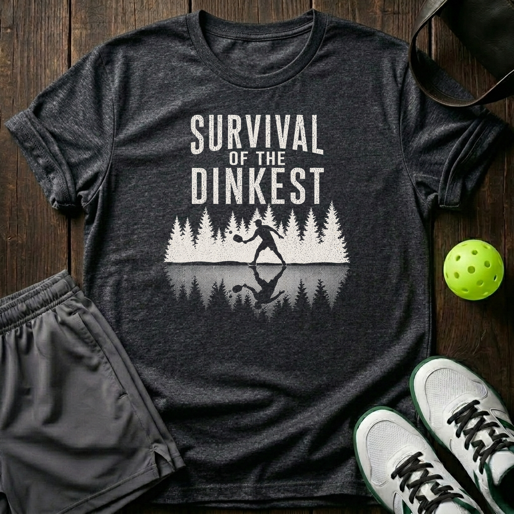 Survival Of The Dinkest T-Shirt — Dark Heather
