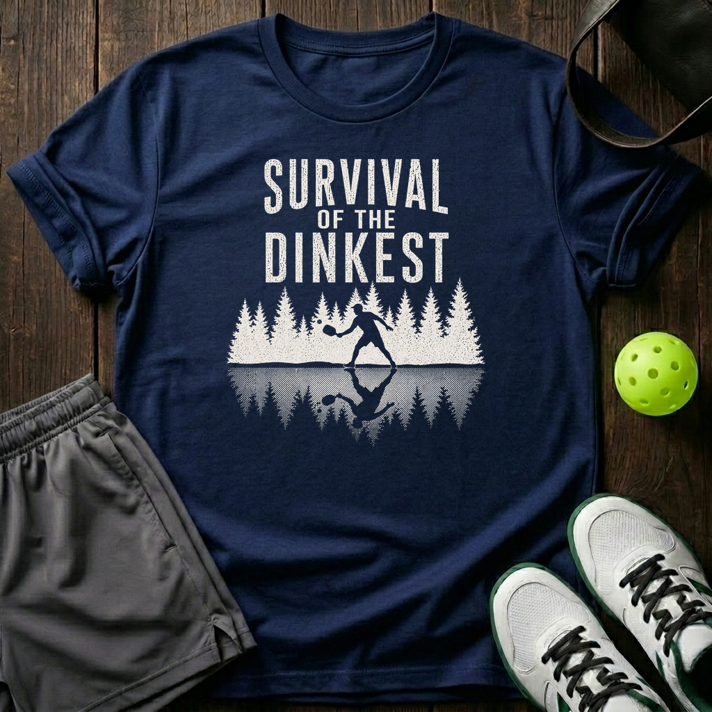 Survival Of The Dinkest T-Shirt — Navy
