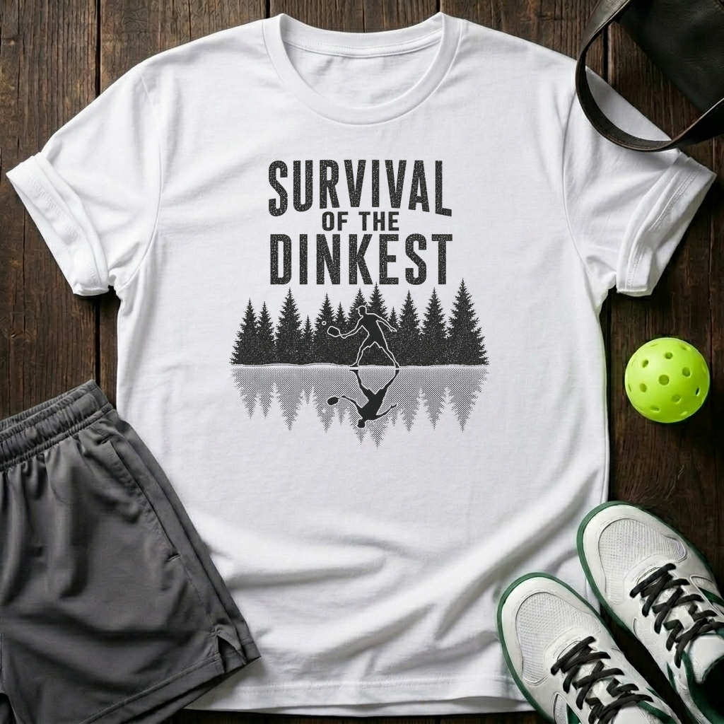 Survival Of The Dinkest T-Shirt — White