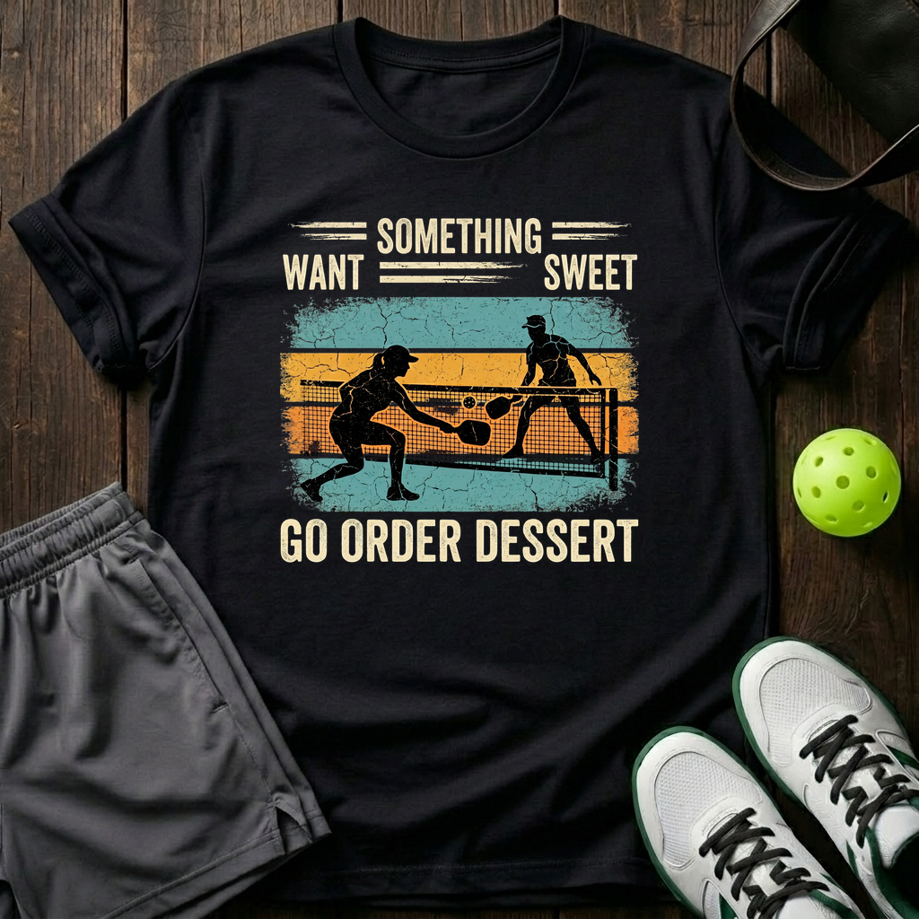 Want Something Sweet Go Order Dessert T-Shirt — Black