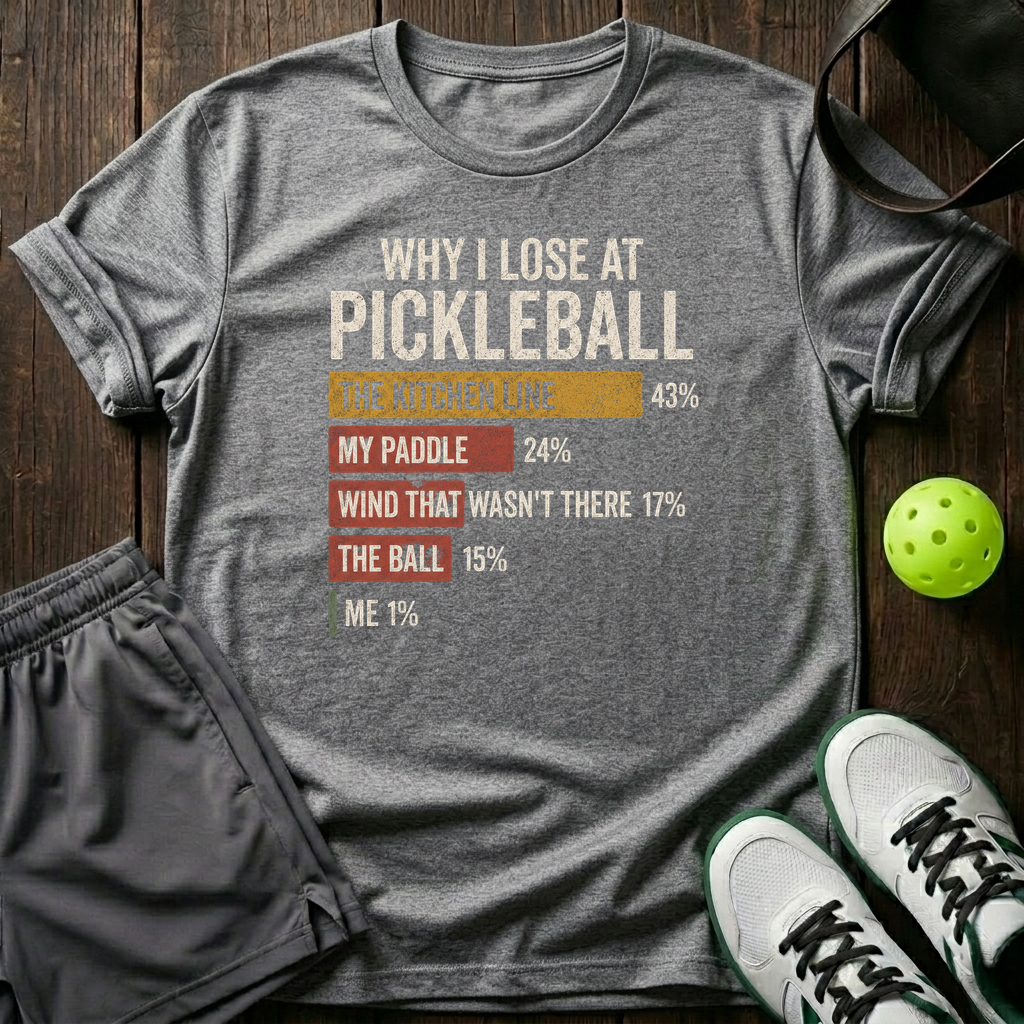 Why I Lose At Pickleball T-Shirt — Sport Grey