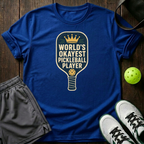 World S Okayest Pickleball Player Funny Pickle Ball T Shirt T-Shirt — Royal