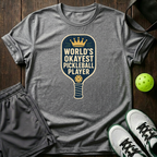 World S Okayest Pickleball Player Funny Pickle Ball T Shirt T-Shirt — Sport Grey