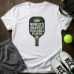 World S Okayest Pickleball Player Funny Pickle Ball T Shirt T-Shirt — White