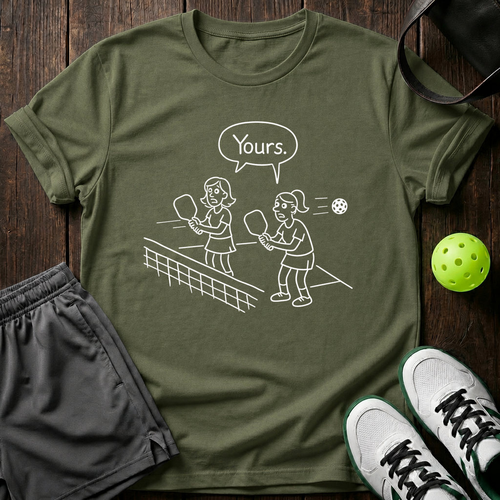 Yours Pickleball T-Shirt — Military Green